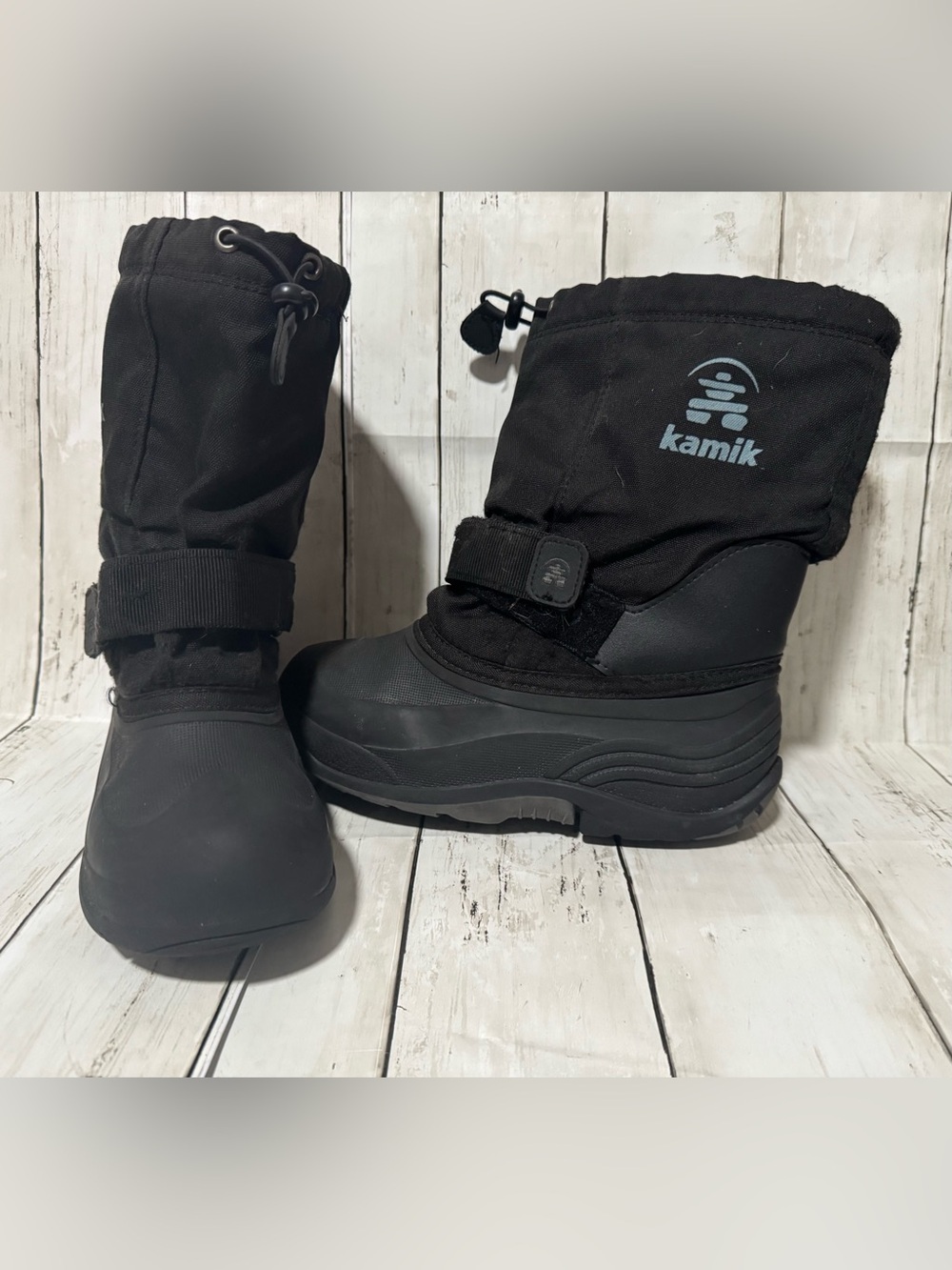 Kamik Black Pull-On Waterproof Winter Boots
